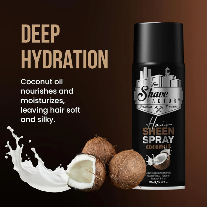 The Shave Factory Hair Sheen Spray Coconut Oil - 500ml