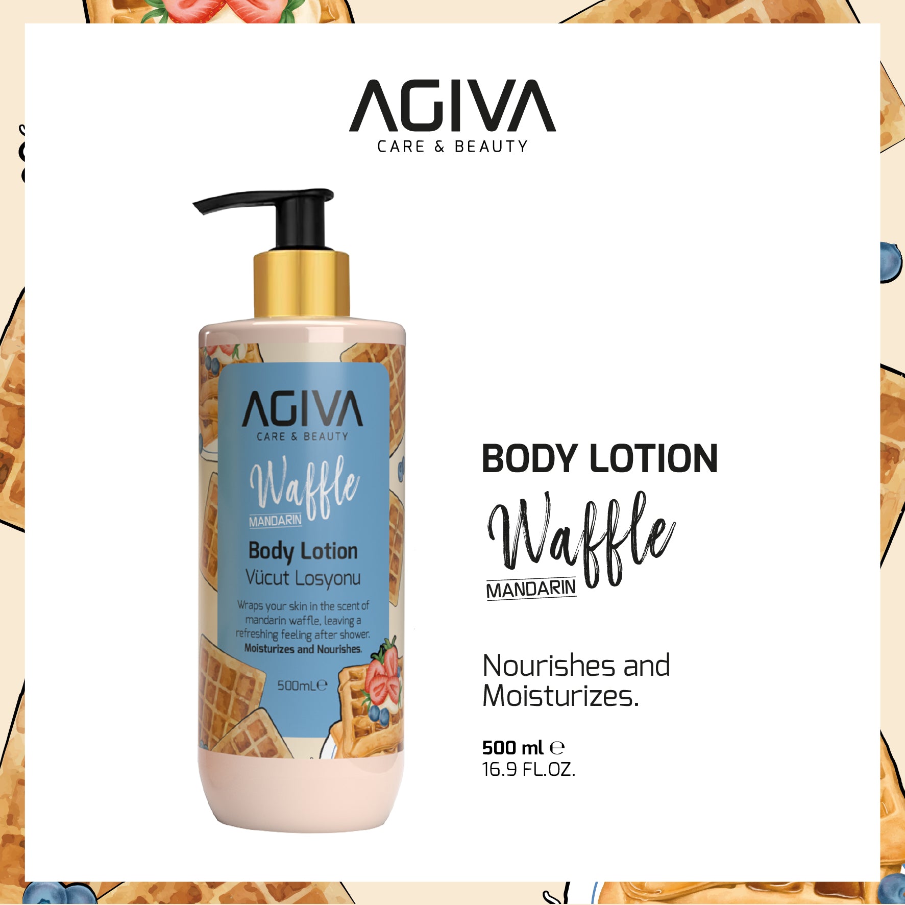AGIVA Care & Beauty Body Lotion Pump Waffle Mandarin - 500ml