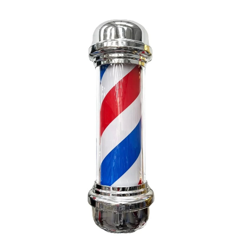 Barber Rotating LED Light Pole - Silver