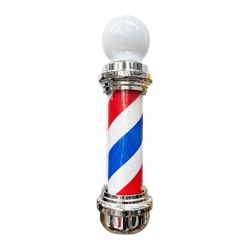 Barber Rotating LED Light Pole with Lamp - Silver