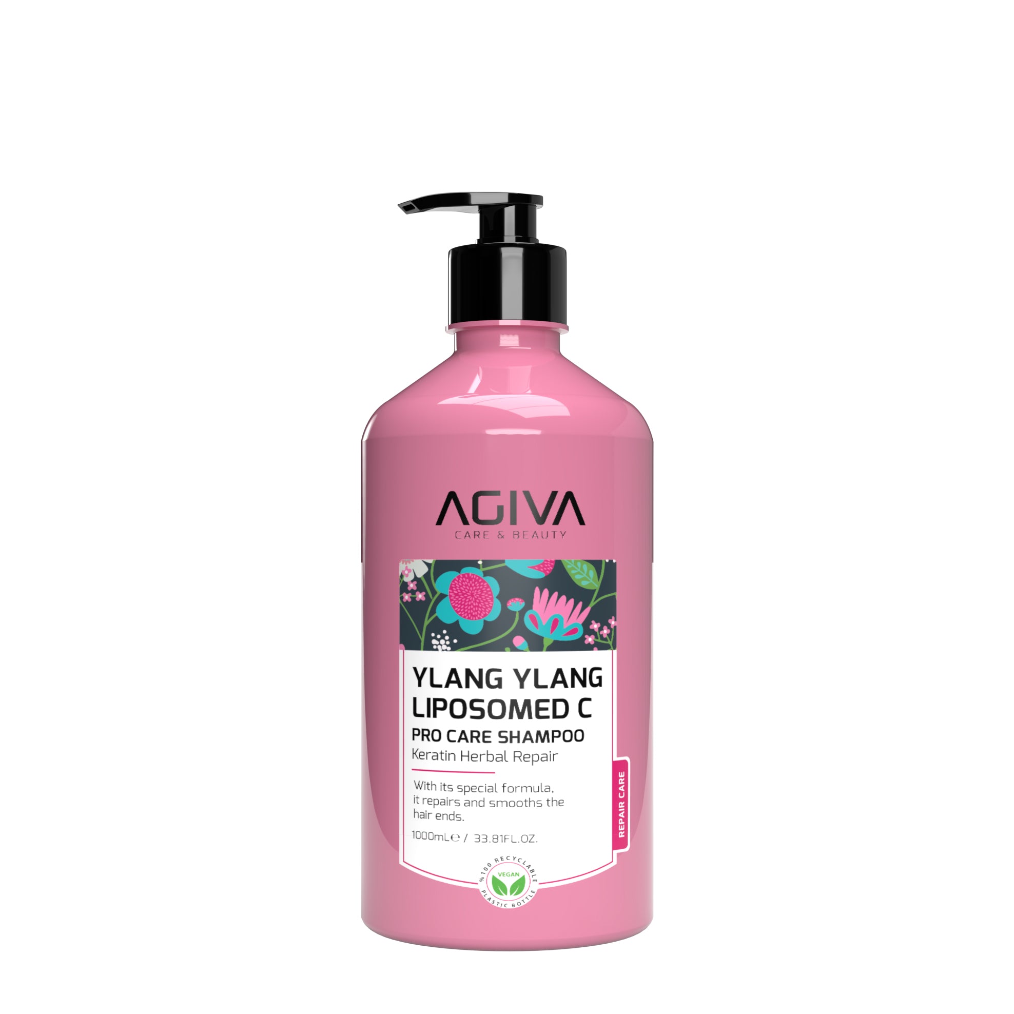 AGIVA Ylang Ylang Pro Care Shampoo - 1000ml | Keratin Herbal Repair