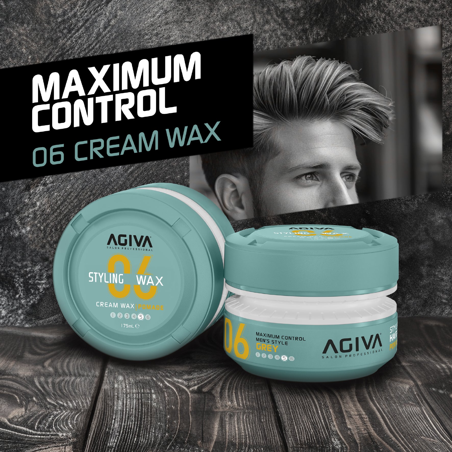 AGIVA Hair Styling Wax Cream Pomade Grey 06 - 175ml