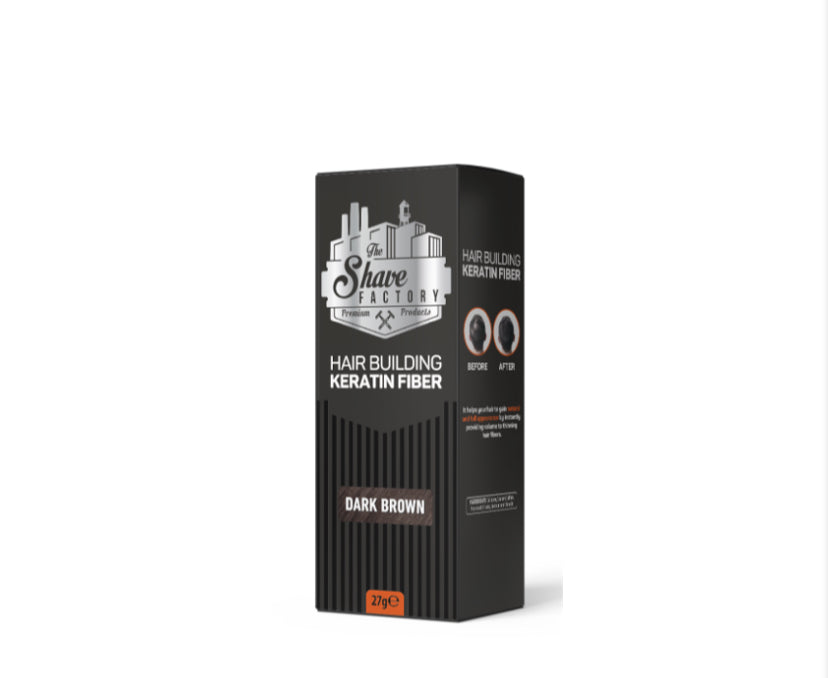 The Shave Factory Hair Building Keratin Fiber Dark Brown - 27g