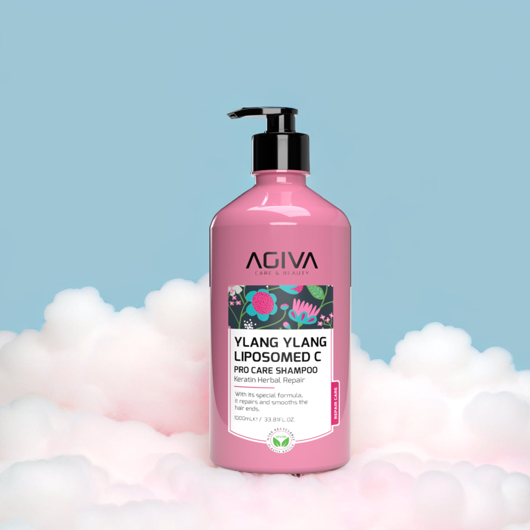 AGIVA Ylang Ylang Pro Care Shampoo - 1000ml | Keratin Herbal Repair