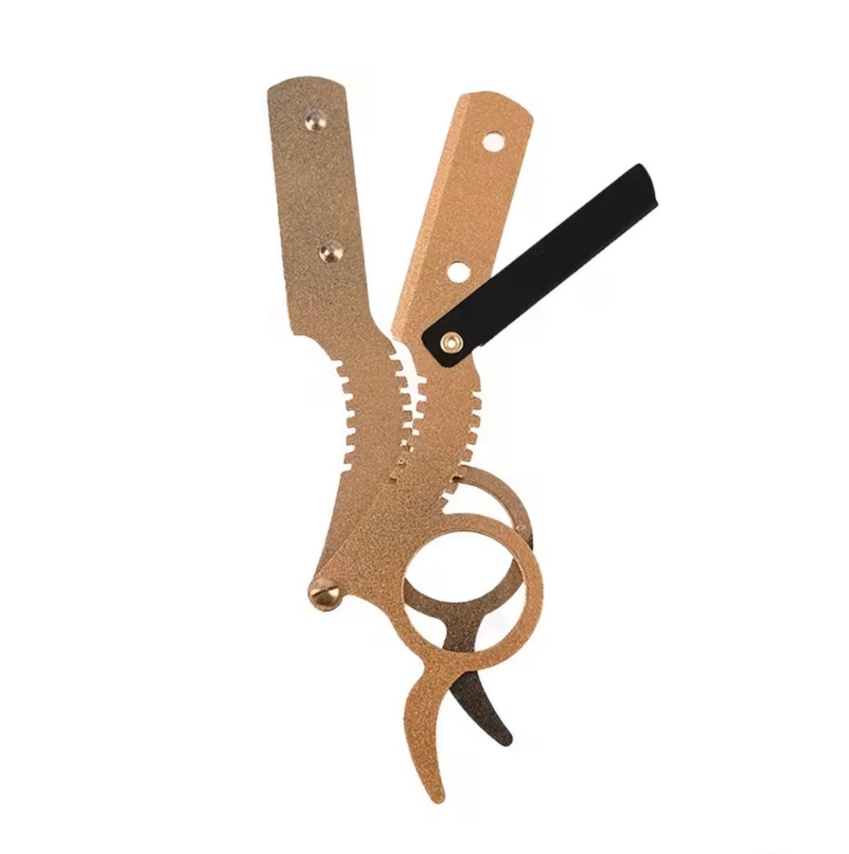 RL Single Finger Straight Edge Cut Throat Razor - Gold