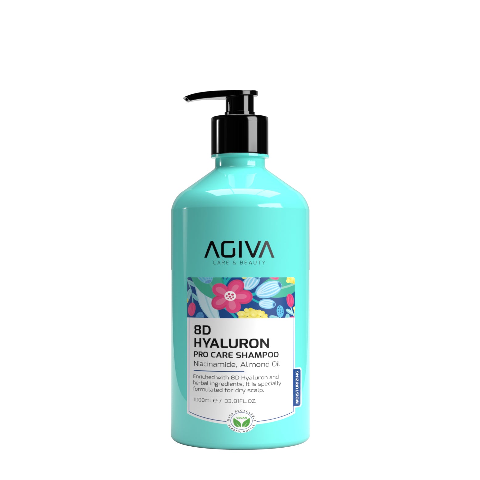 AGIVA 8D Hyaluron Pro Care Shampoo - 1000ml | Niacinamide & Almond Oil