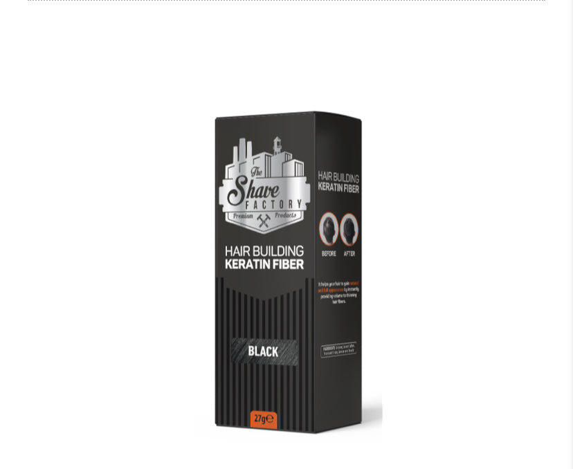 The Shave Factory Hair Building Keratin Fiber Black - 27g
