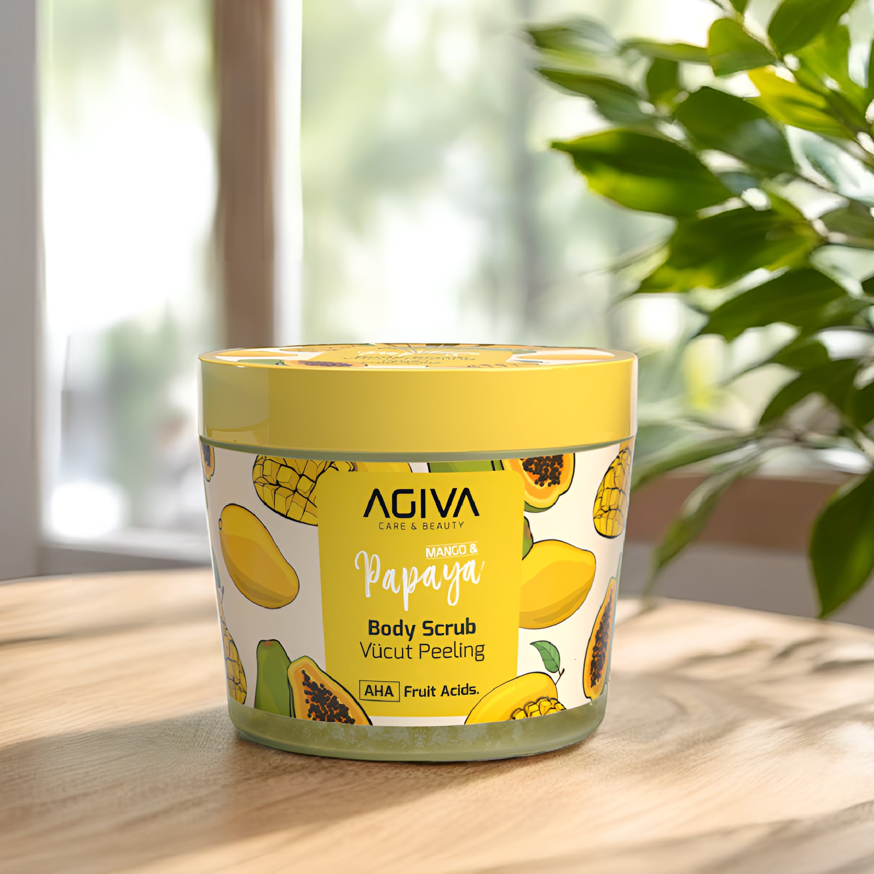 Agiva Face & Body Scrub Waffle & Mandarin - AHA Fruit Acids - 300ml