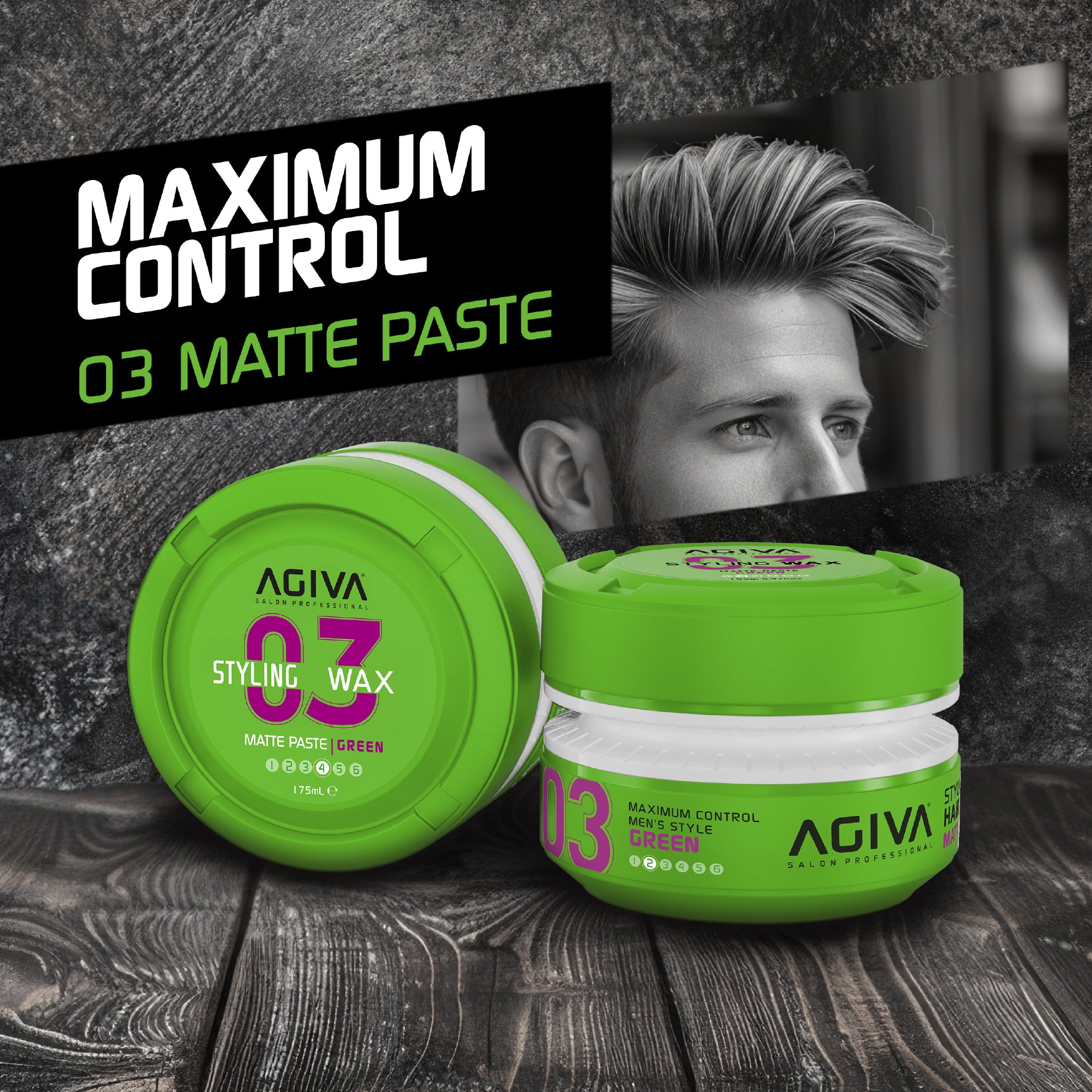 AGIVA Hair Styling Wax Matte Paste Green 03 - 175ml