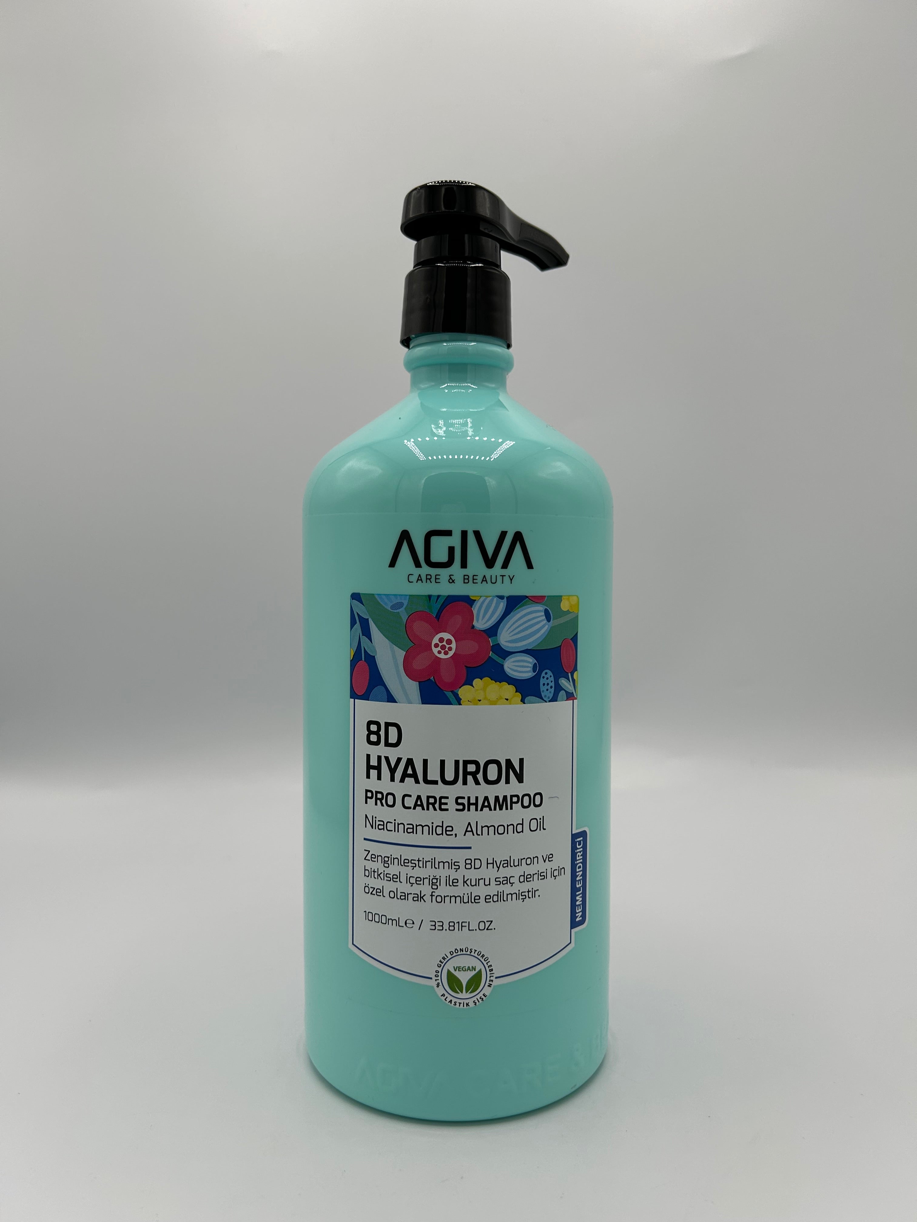 AGIVA 8D Hyaluron Pro Care Shampoo - 1000ml | Niacinamide & Almond Oil