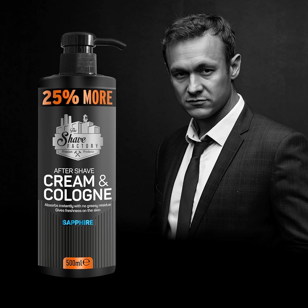 The Shave Factory Aftershave Cream & Cologne Sapphire - 500ML