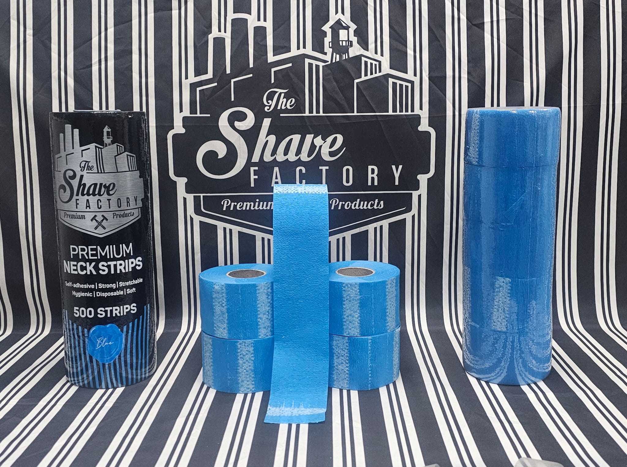 The Shave Factory Disposable Premium Blue Barber Neck Strip/Tape - 500рс