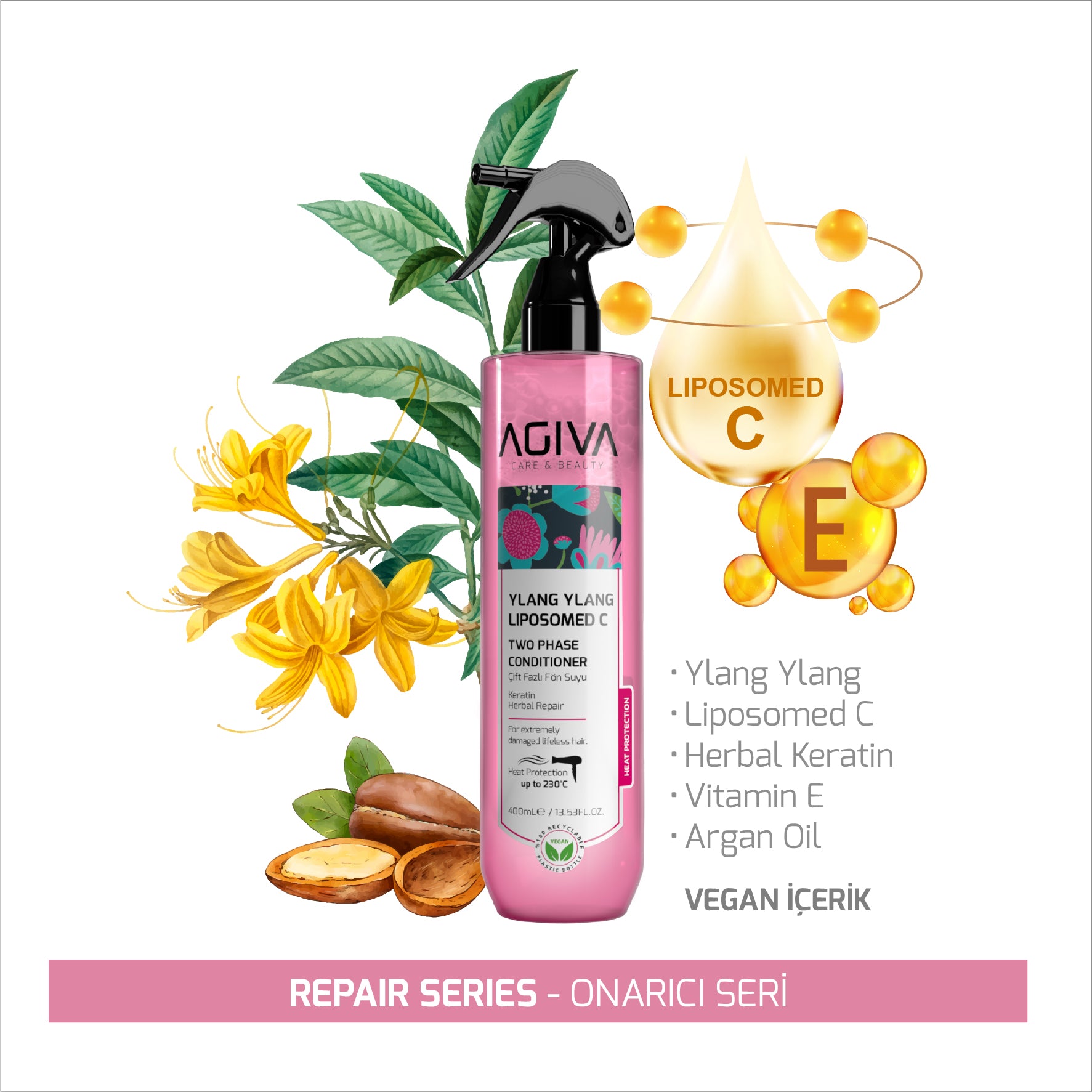 AGIVA Two Phase Conditioner - Ylang Ylang - 400ml | Liposomed C