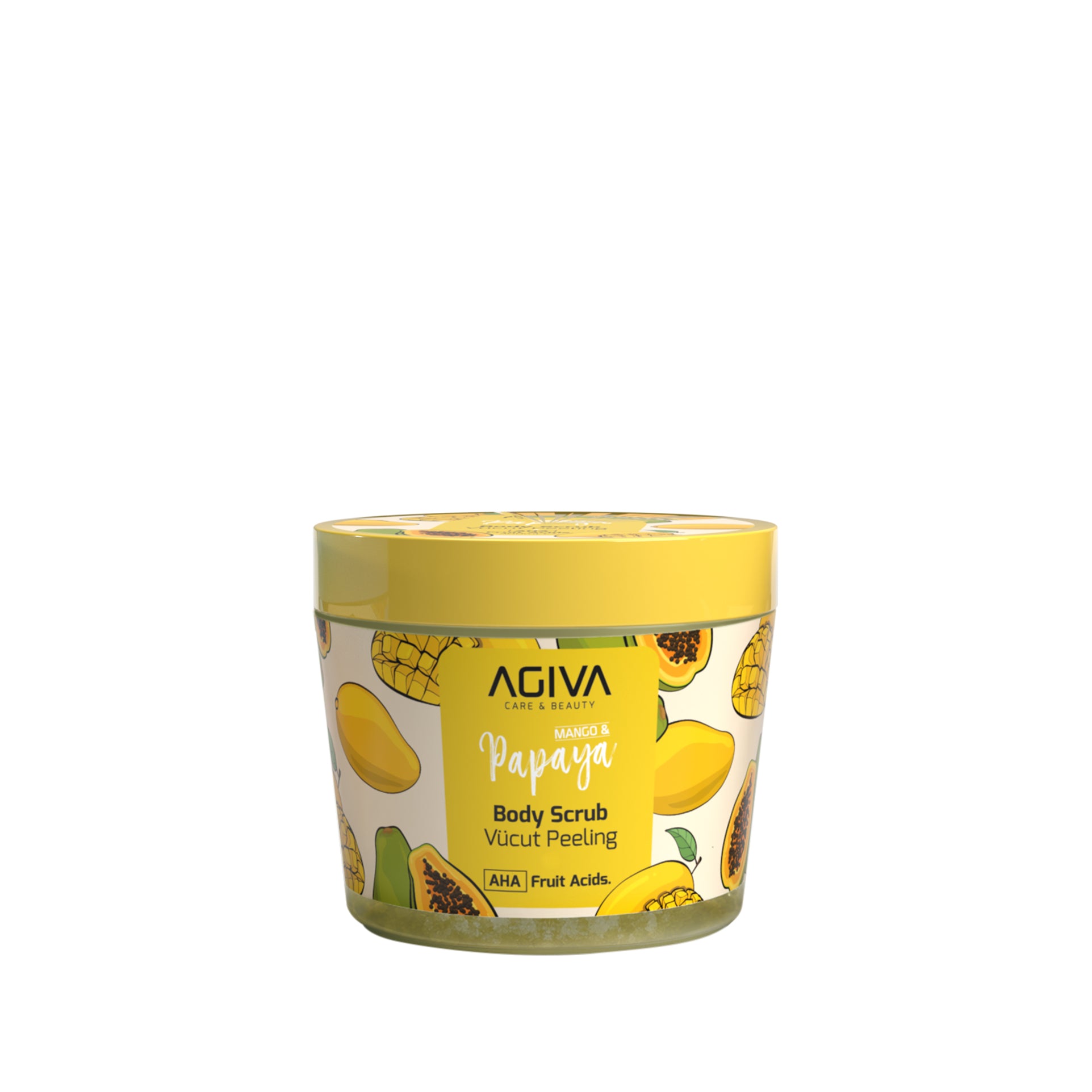 Agiva Face & Body Scrub Waffle & Mandarin - AHA Fruit Acids - 300ml