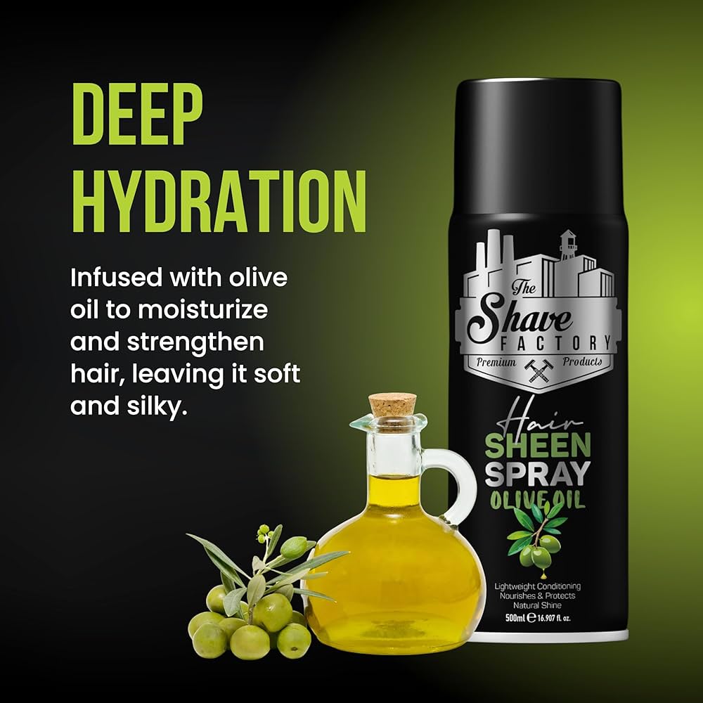 The Shave Factory Hair Sheen Spray Olive Oil - 500ml