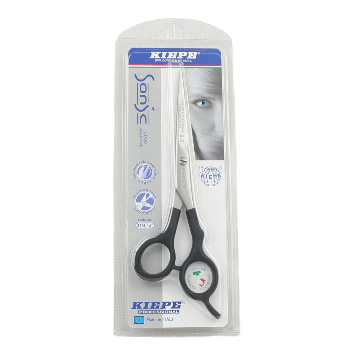 Kiepe - 2115 Sonic Ergo Anatomic Cutting Scissors 6 Inch (16cm)