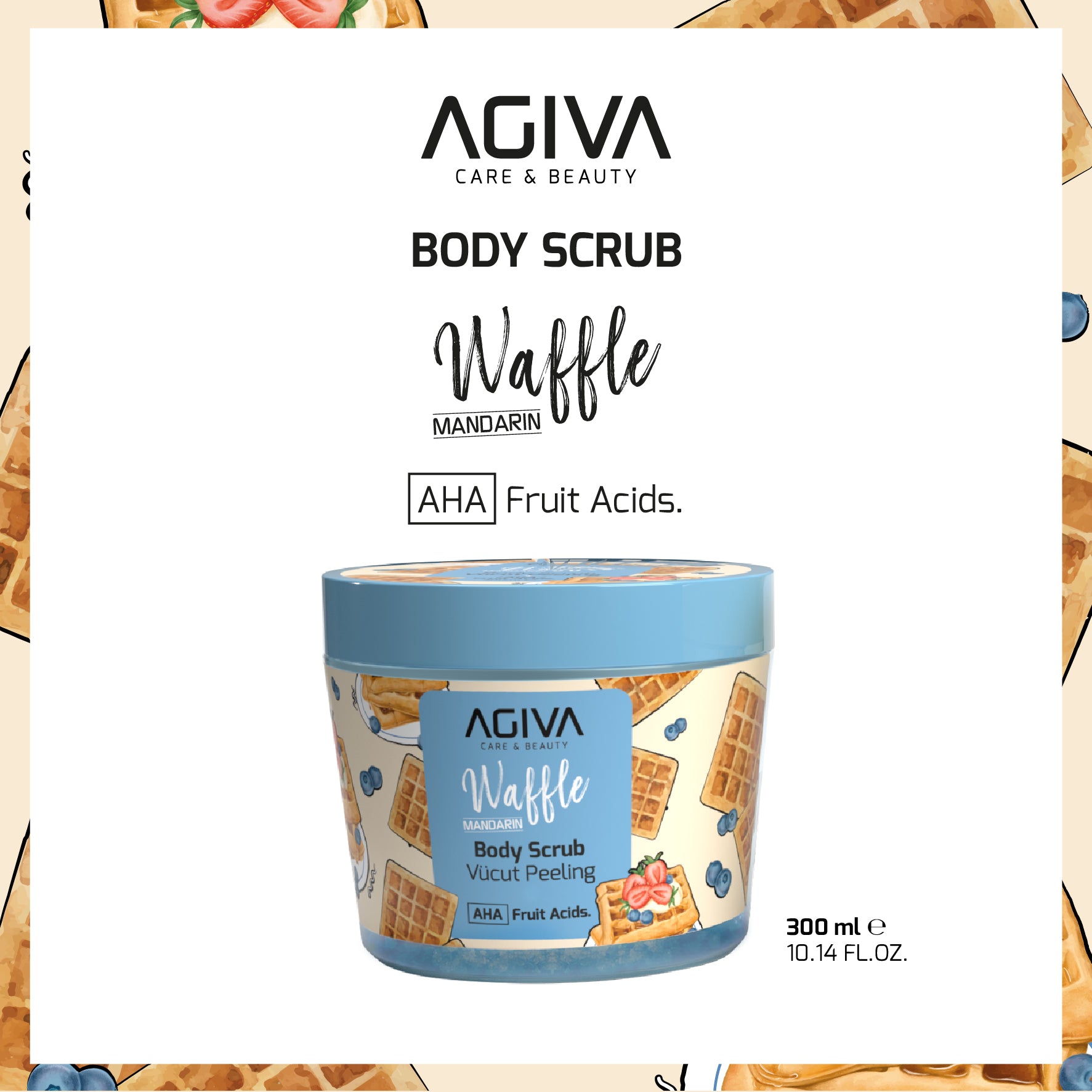 Agiva Face & Body Scrub Mango & Papaya - AHA Fruit Acids - 300ml