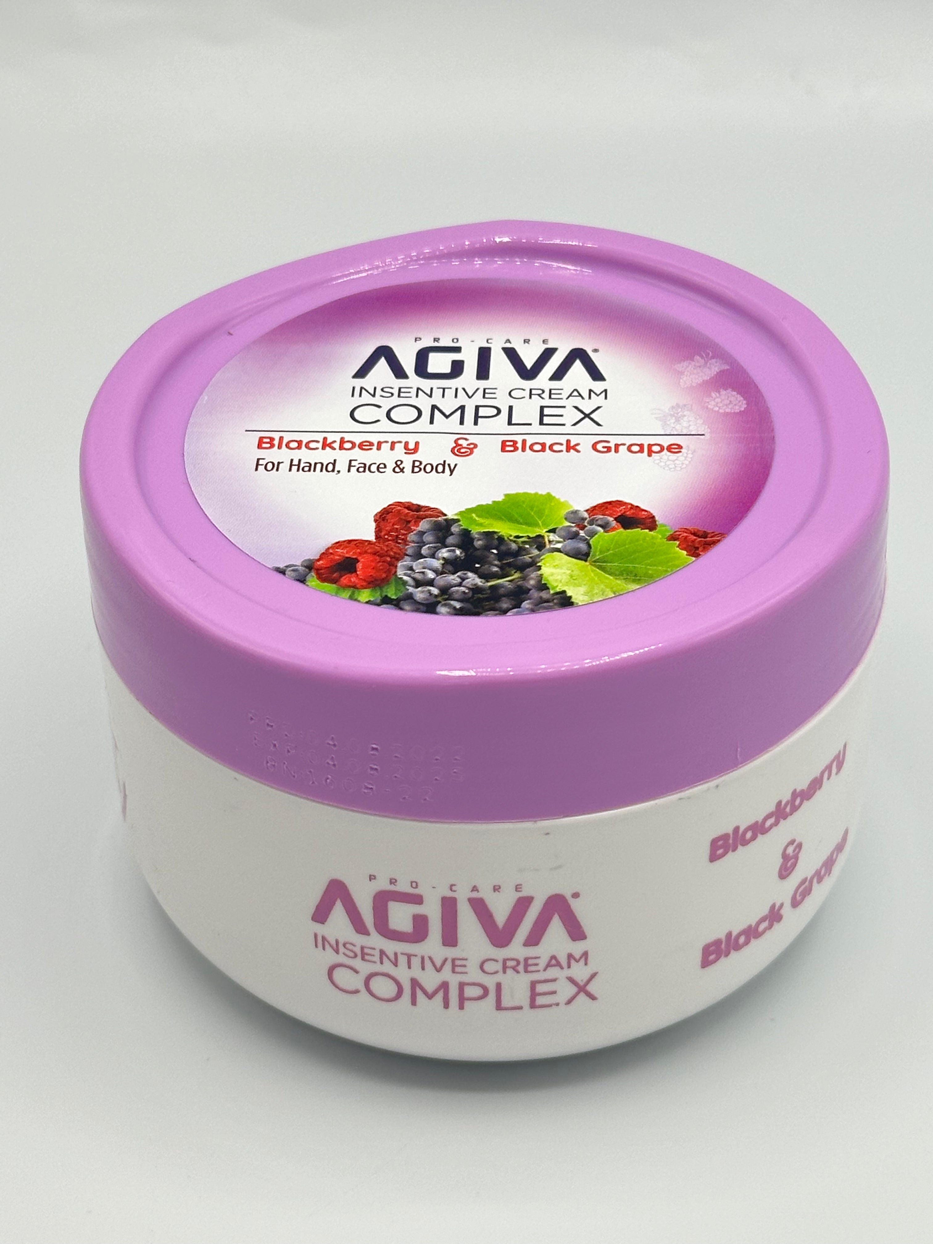 AGIVA Intensive Cream Blackberry & Black Grape - 300ml | For Hand, Face & Body