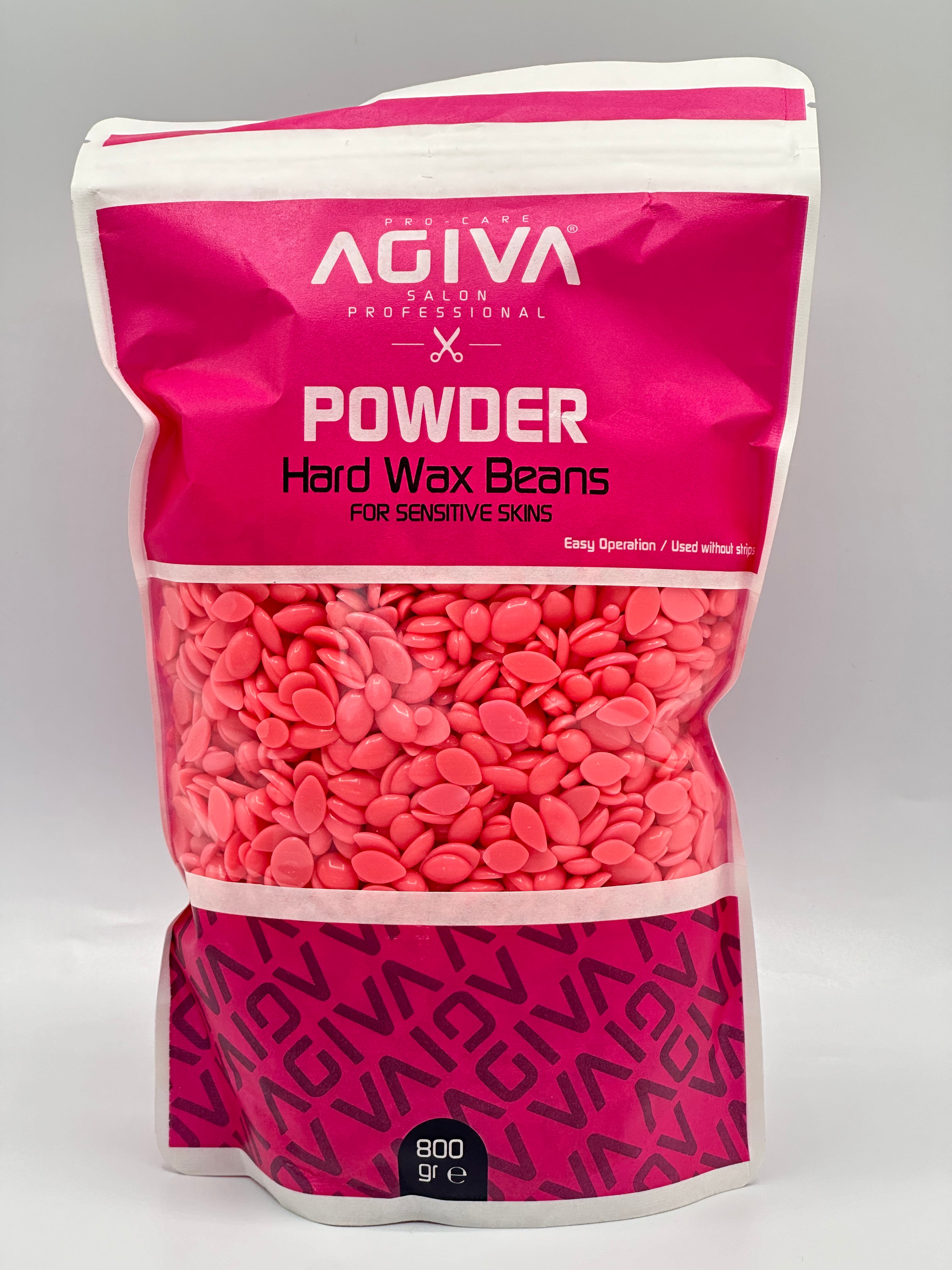 AGIVA Powder Hard Hot Wax Beans/Beads - 800g | For Sensitive Skin