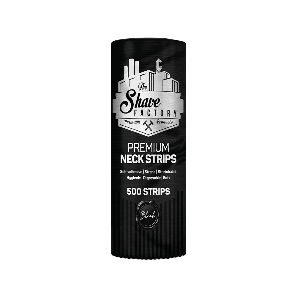 The Shave Factory Disposable Premium Black Barber Neck Strip/Tape - 500рс